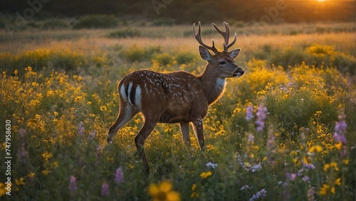 Obraz w ramie deer in the woods