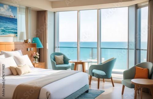 Modern seaside luxury hotel room © WrongWay