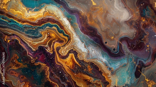 Marbled textures swirling in rich jewel tones, reminiscent of ancient marble sculptures.