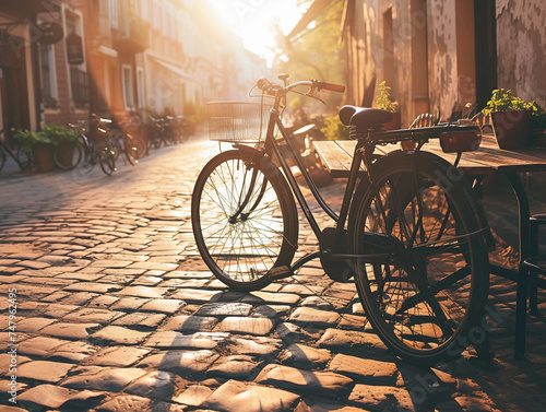 Morning Light on a Retro Bicycle photo