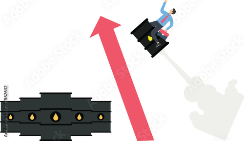 Crude oil price rises, Crude oil business sales profit, Oil price increases and profit business concept,

