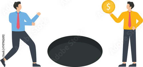 Temptation and traps, Merchants put gold coins on the traps and let their companions walk in concept,

