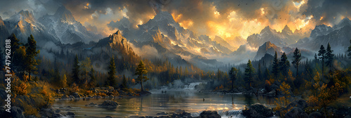 Breathtaking nature photos that capture the beauty of the natural world, View of Mountain Range with River in Foreground