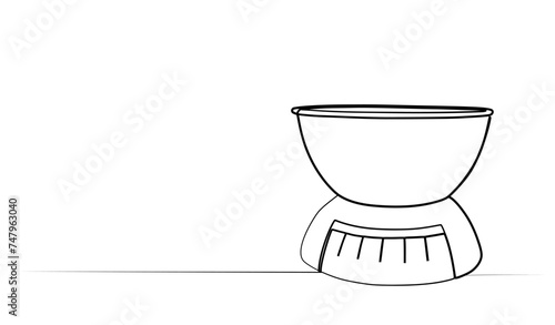 continuous drawing of scales with one line. vector