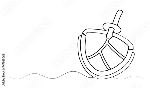 continuous drawing of the dough mixer attachment in one line. vector