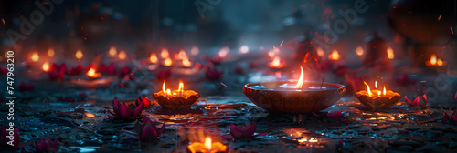 Diwali wallpaper Glowing lights Diya and festive background illuminate celebrations, 
