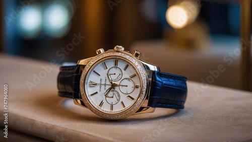 Luxury watches in a jewelry store display