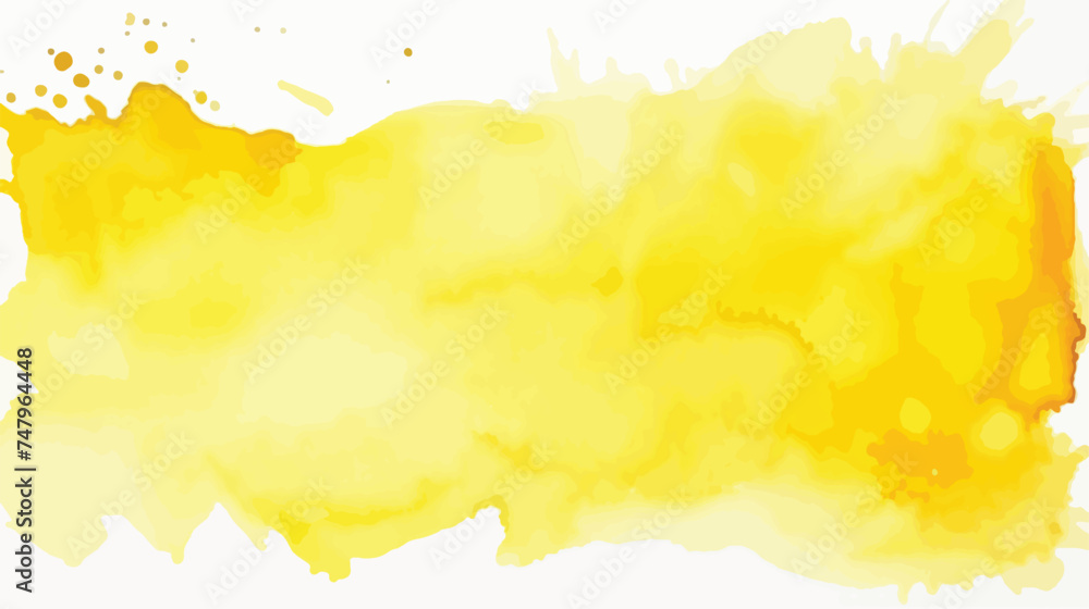 Watercolor yellow frame on white background white
