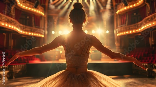 Ballet Dancer in Golden Light Backstage