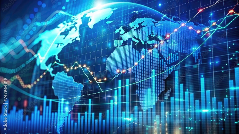 Stock market in futuristic concept suitable for financial investment Stock market in futuristic concept suitable for financial investment