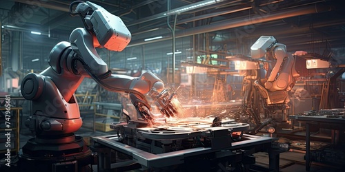 Automotive Factory Robotic Assembly Line