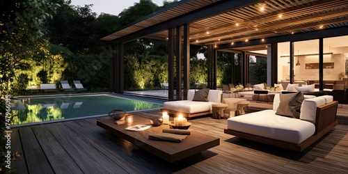 Exterior Design of a Ultra Luxurious Villa with a Huge Garden and Pool