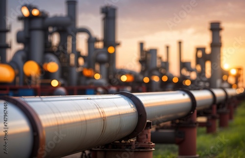 Oil pipeline and gas pipeline in the process of oil refining 