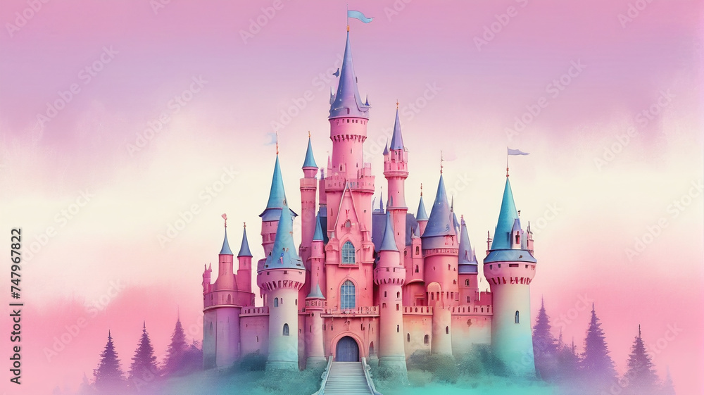 Enchanted castle, generative AI

