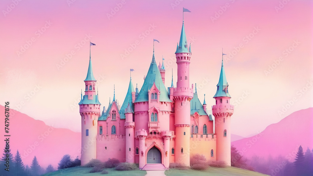Enchanted castle, generative AI

