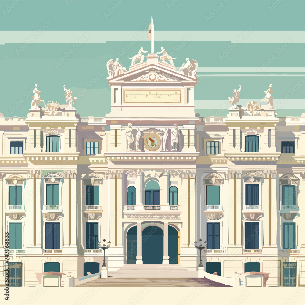 Palacio Real Madrid vector illustration