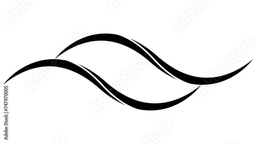 Sea wave swish, swoosh splash logo icon, sea waves horizon photo