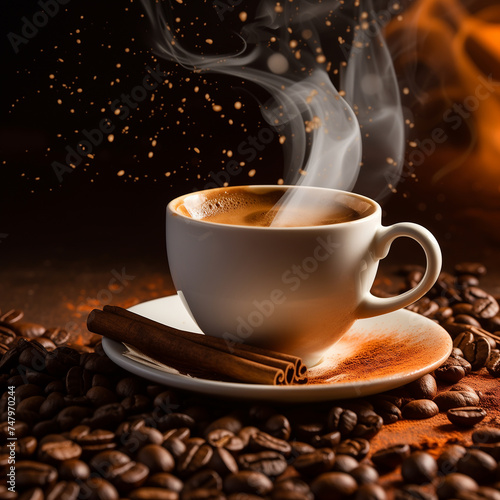 Decaffeinated coffee  dark background