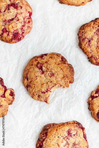 White chocolate raspberry cookies