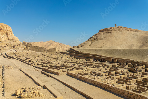 Deir el-Medina, ruins of an ancient egyptian village in the Valley of the Artisans, Luxor West bank, Egypt