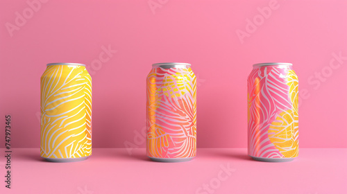 Fizzy packaging can mockup design -