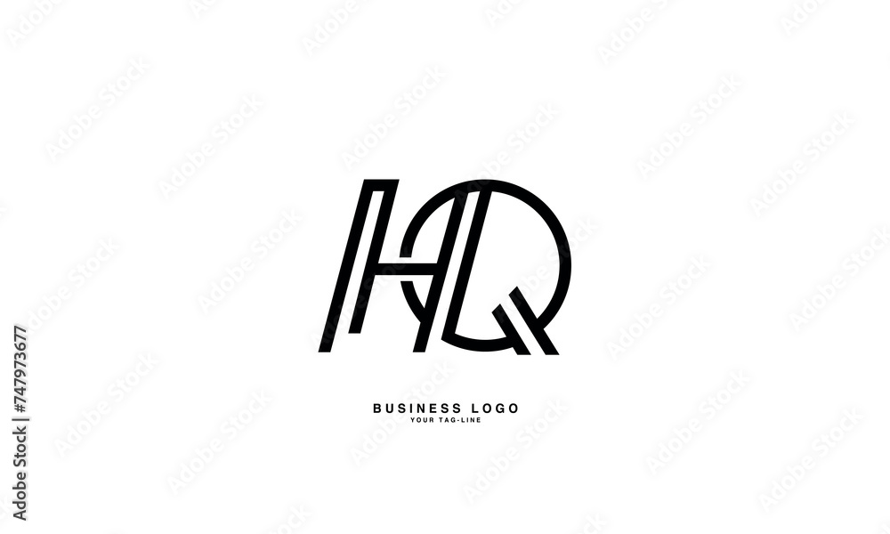 Obraz premium HQ, QH, H, Q, Abstract Letters Logo Monogram
