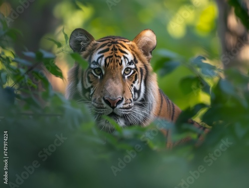Tiger lies in the forest © cherezoff
