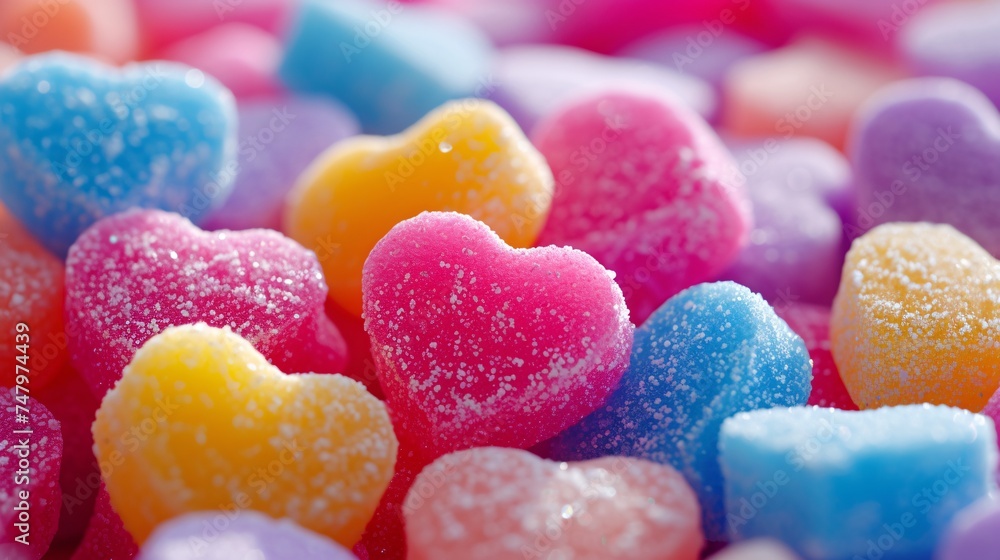 a close up of candy hearts a close up of candy hearts