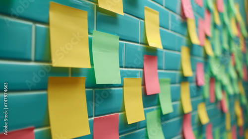 sticky Note wall orange color pastel
