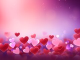 a group of hearts in a pink and purple background