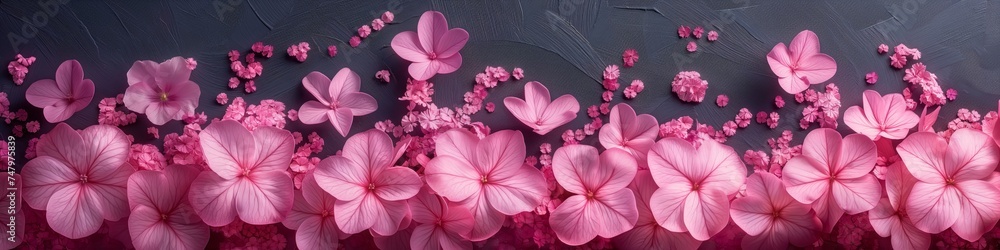 Background of pink paper flowers with empty space for text or greeting card design Background of pink paper flowers with empty space for text or greeting card design