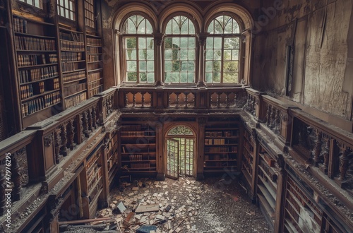 Wallpaper Mural The Majesty of an Abandoned Library Torontodigital.ca