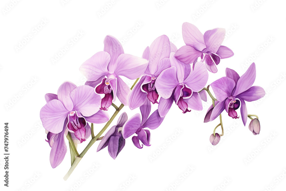 Obraz premium Purple Orchid Watercolor Artwork