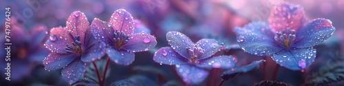 deep purple petals of the flowers