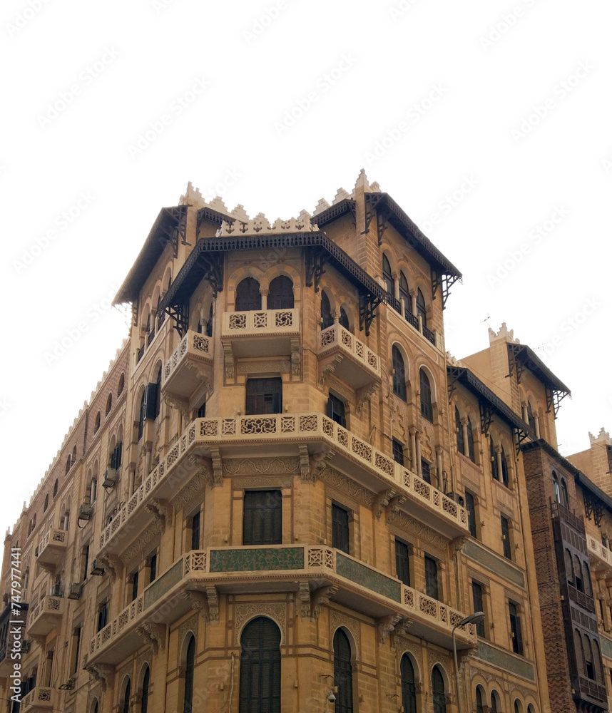 Fototapeta premium Triesta building or Central Bank building) designed by the Slovenian-Italian architect Antonio Lasciac in 1910. The building - Kasr El Nile Street, downtown Cairo, Egypt 