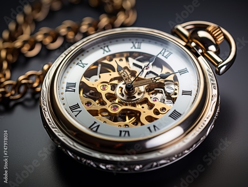 Classic Pocket Watch and Chain Set