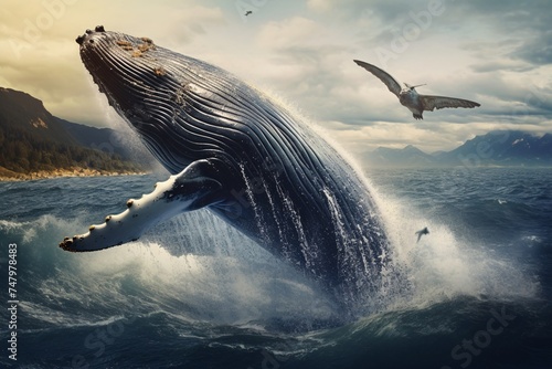 a whale jumping out of the water © TONSTOCK