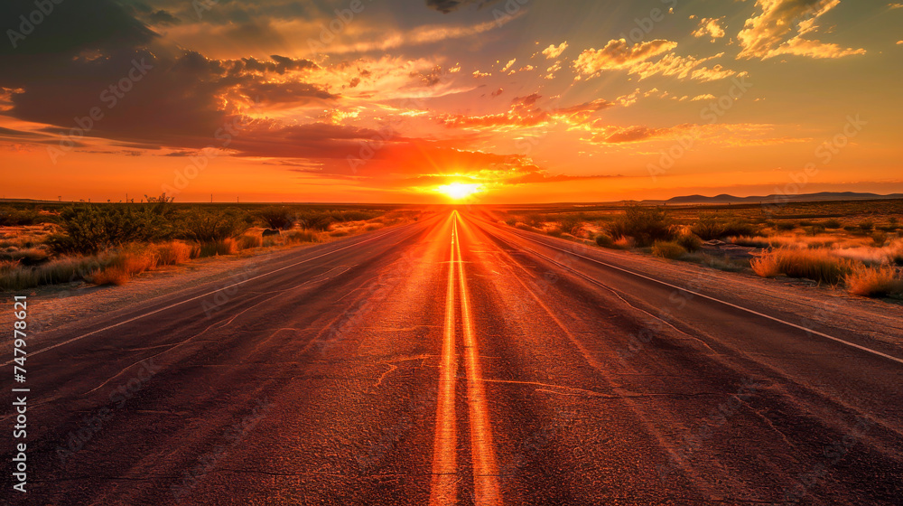 Road sunset