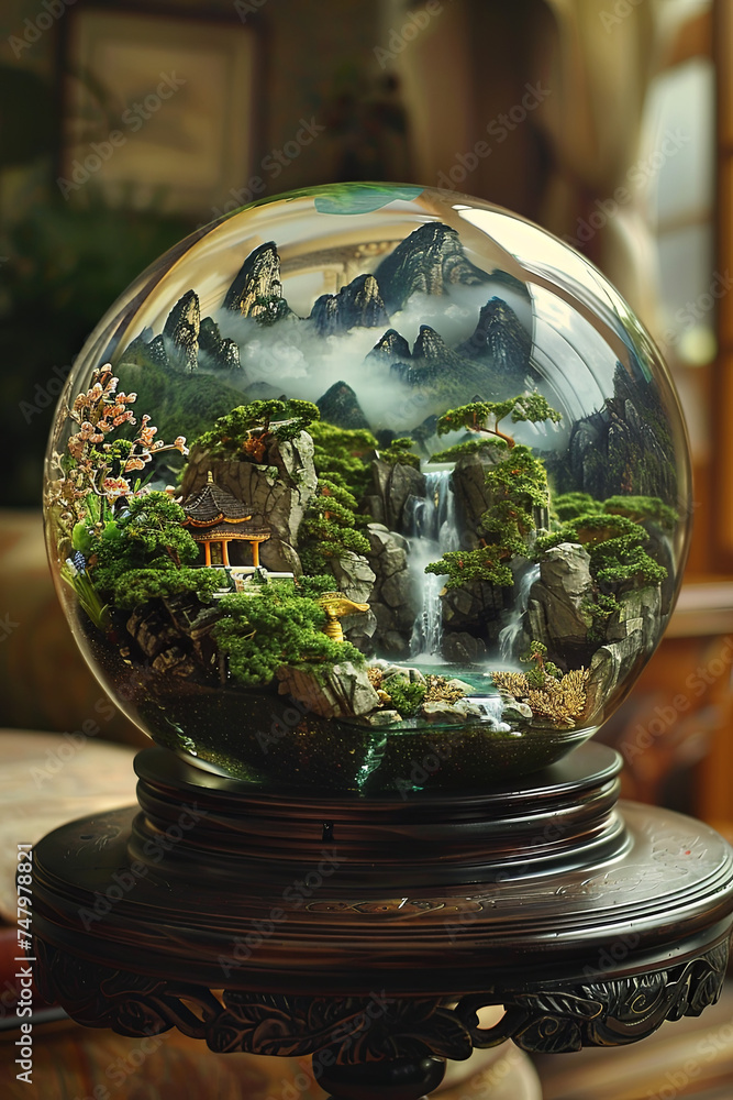A tiny world in a crystal ball A tiny world in a crystal ball
