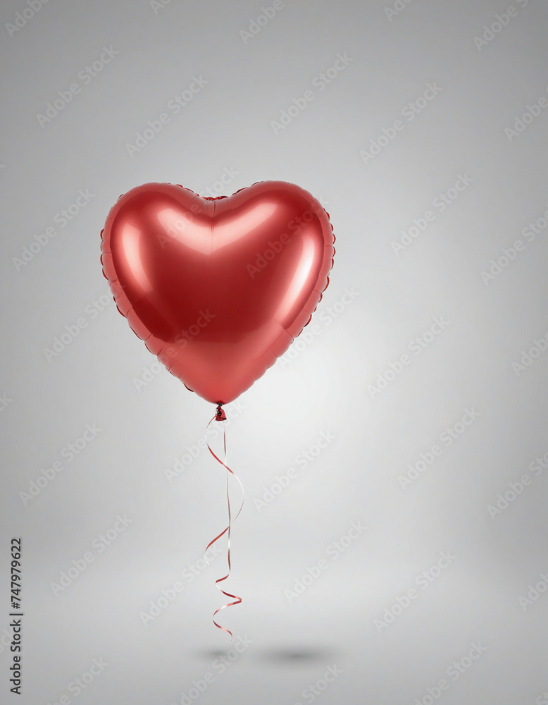 Red heart balloon for party and celebration 3d 