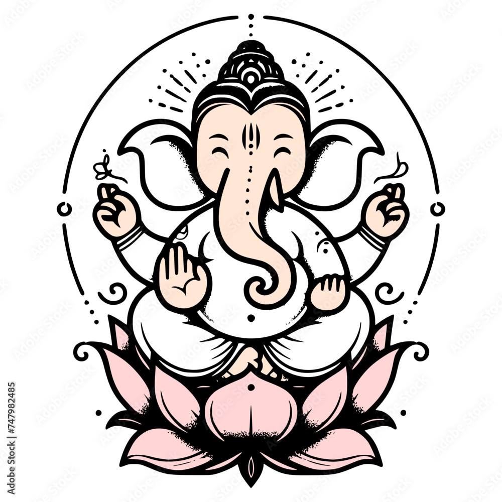 Fototapeta premium Ganesha Graphic for Spiritual Projects