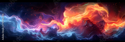 fire flames background, Abstract Digital Glitch Art Fusion 