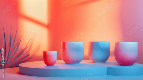 Whispering gradients forming a serene canvas for showcasing modern products. 