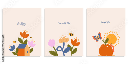 Set of spring cards  posters  banners