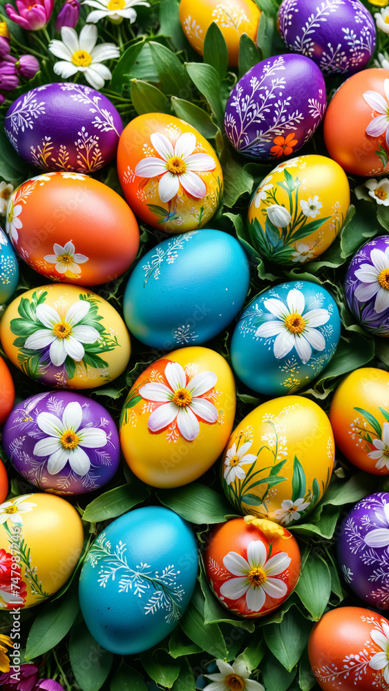 colourful easter eggs with floral patterns, easter decoration background, colourful eggs, spring flower, spring joy, easter gift, easter tradition, festive, holiday colourful easter eggs with floral patterns, easter decoration background, colourful eggs, spring flower, spring joy, easter gift, easter tradition, festive, holiday