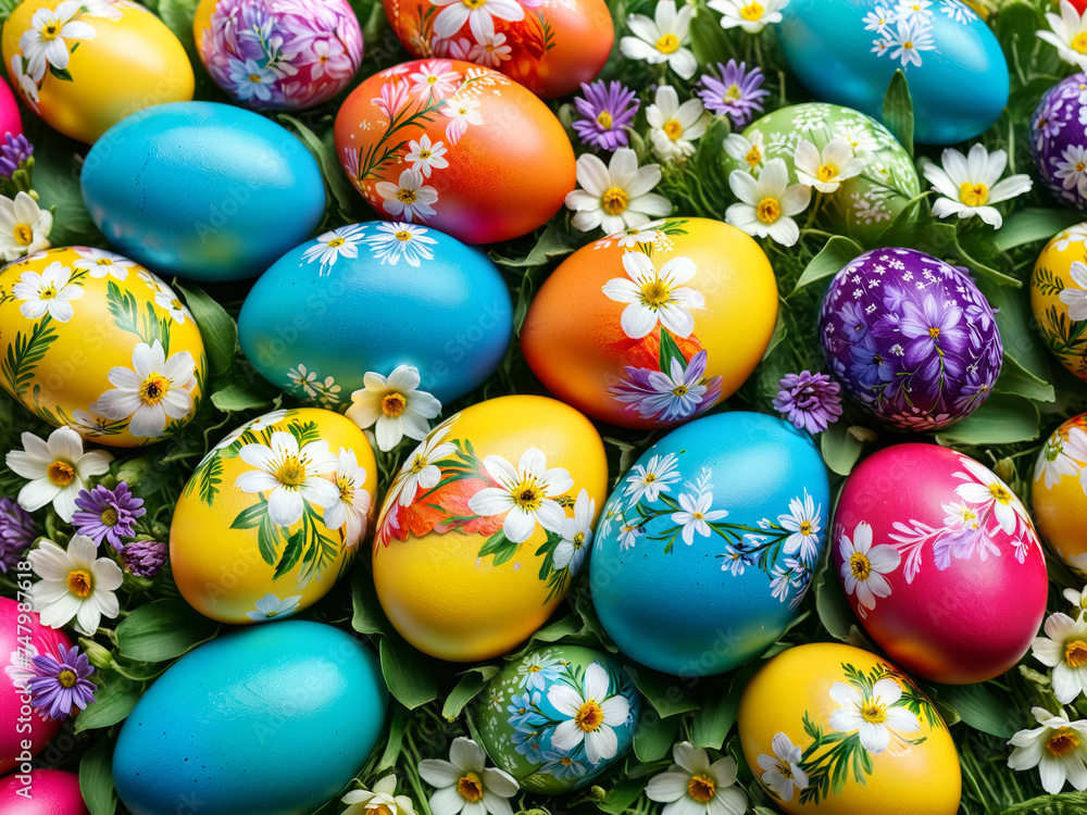 colourful easter eggs with floral patterns, easter decoration background, colourful eggs, spring flower, spring joy, easter gift, easter tradition, festive, holiday colourful easter eggs with floral patterns, easter decoration background, colourful eggs, spring flower, spring joy, easter gift, easter tradition, festive, holiday