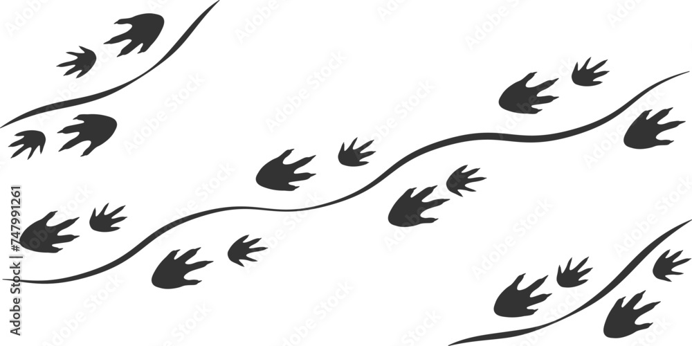 Footprints of Crocodile, Traces of a Reptilia on white background. Crocodile or alligator silhouette animal tracks. Paw Print. Vector illustration. EPS10. Footprints of Crocodile, Traces of a Reptilia on white background. Crocodile or alligator silhouette animal tracks. Paw Print. Vector illustration. EPS10.