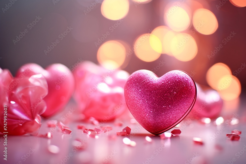a pink heart shaped object with pink petals