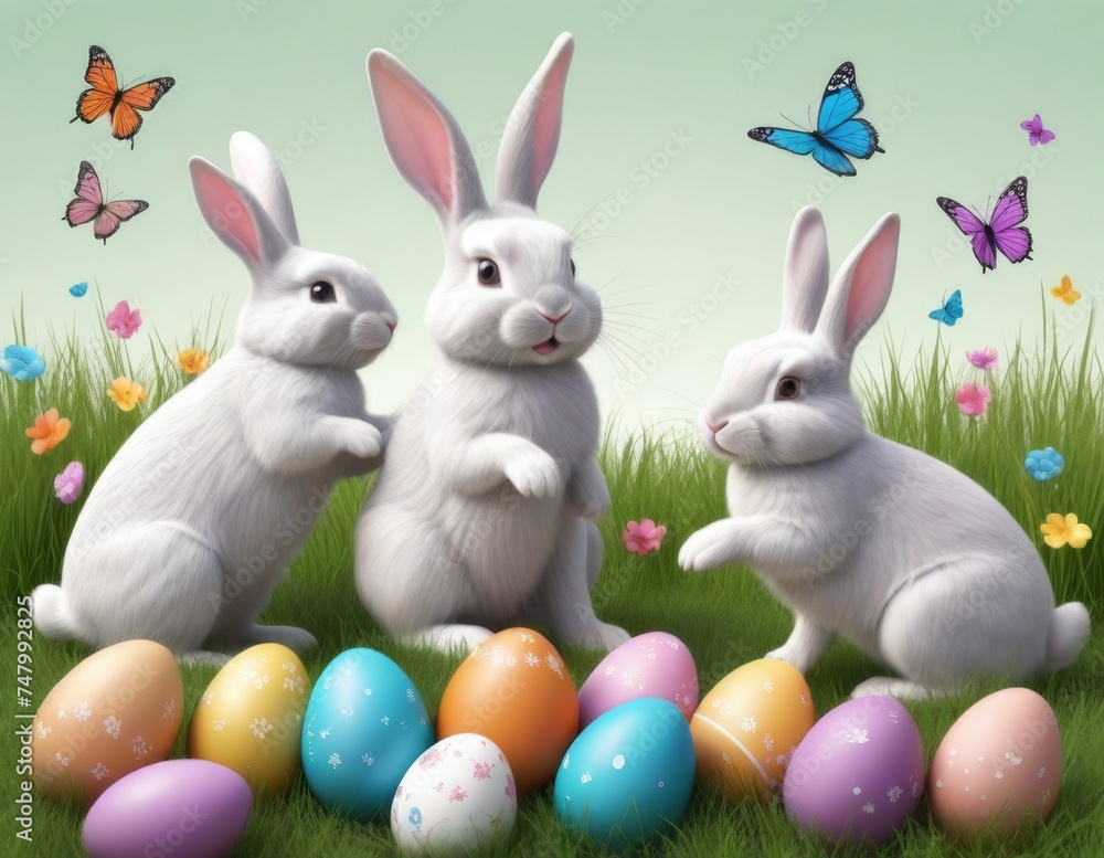 Easter bunny, easter eggs Easter bunny, easter eggs