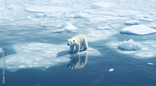 a polar bear walking on ice